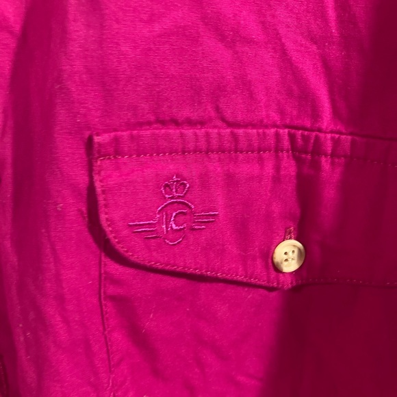 Ivy Club Fuchsia Long Sleeve Button down shirt - Picture 2 of 4